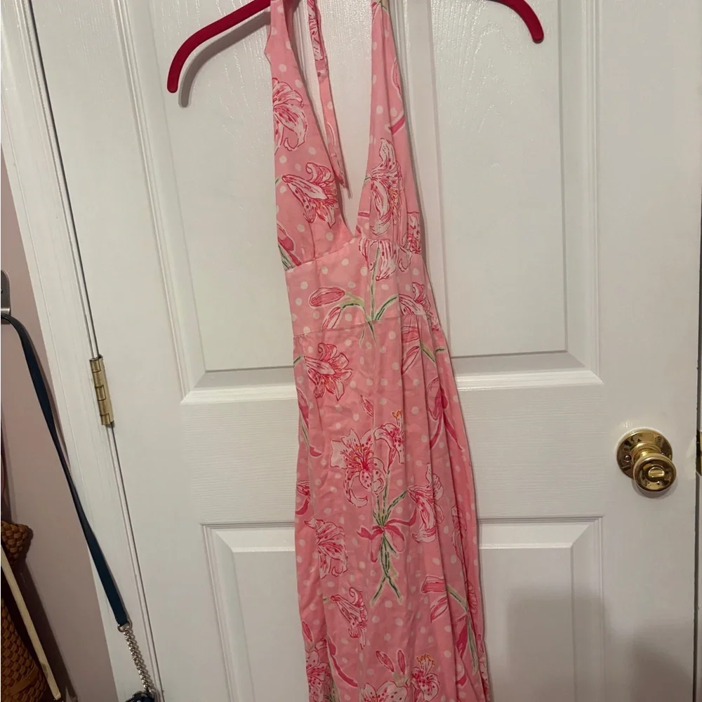 VINTAGE Lilly Pulitzer Pink Halter Dress - Picture 2 of 7